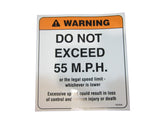 70230 Decal, Do Not Exceed 55Mph Warn | JLG